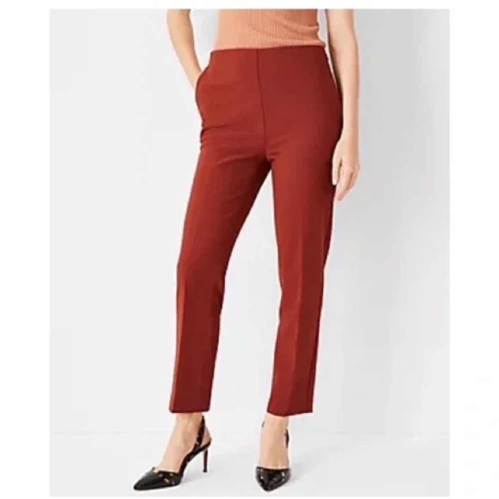 NWT Ann Taylor Burnt Orange The Ankle in Curvy High Rise Pants / Trousers - Picture 1 of 7